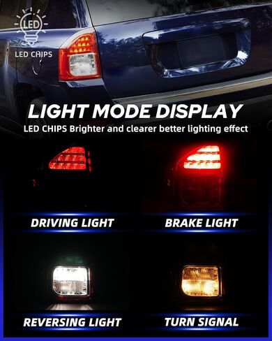 AUTOONE - For 2011 2012 2013 2014 Jeep Compass Tail Light Assembly Factory Taillights with Bulbs, Passenger Side(RH) in Saudi Arabia
