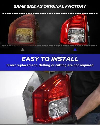 AUTOONE - For 2011 2012 2013 2014 Jeep Compass Tail Light Assembly Factory Taillights with Bulbs, Passenger Side(RH) in Saudi Arabia