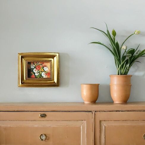خمر 2.5x2.5 إطار صورة مصغرة - تصميم منقوش ذهبي عتيق ، شاشة طاولة أنيقة وجدار جدار لديكور المنزل العزيزة (قلب الذهب) in Kuwait