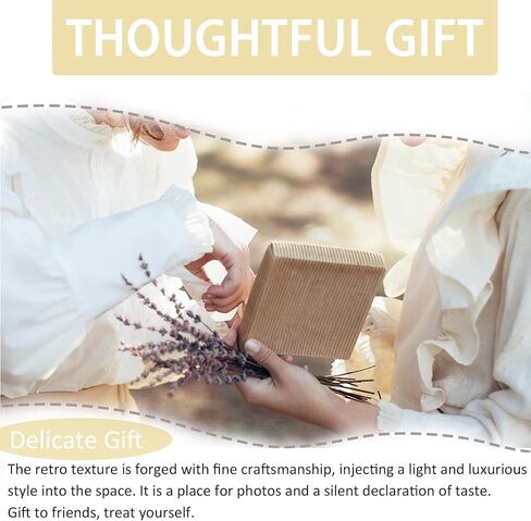 خمر 2.5x2.5 إطار صورة مصغرة - تصميم منقوش ذهبي عتيق ، شاشة طاولة أنيقة وجدار جدار لديكور المنزل العزيزة (قلب الذهب) in Kuwait