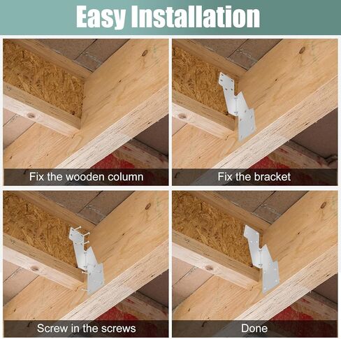 30 Pack Hurricane Straps Brackets, Heavy Duty Hurricane Ties with Black Powder-Coated, Hurricane Straps Trusses/Rafters Ties, Strong Tie Brackets Joist Hangers for Wood, Shed, Roof in Kuwait