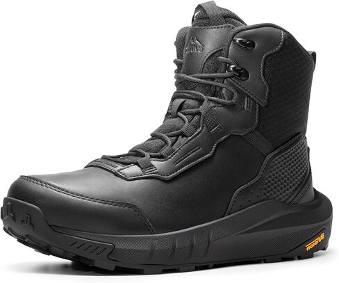 Nortiv 8 Men's Tactical Work Boots Boots Cushion Sole Lightweight Leather Combat Boots with Arch Support Non Slip Mitulecycle Boots Hydrorange in Saudi Arabia