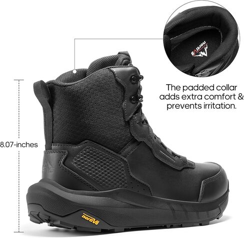Nortiv 8 Men's Tactical Work Boots Boots Cushion Sole Lightweight Leather Combat Boots with Arch Support Non Slip Mitulecycle Boots Hydrorange in Saudi Arabia