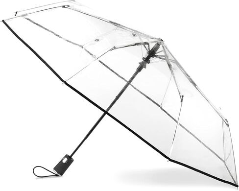 Full Automatic Folding Transparent Umbrella,Lightweight Clear Canopy,Waterproof,Strong Compact Windproof Umbrella for Golf,Backpack and Travel, Weddding in Saudi Arabia