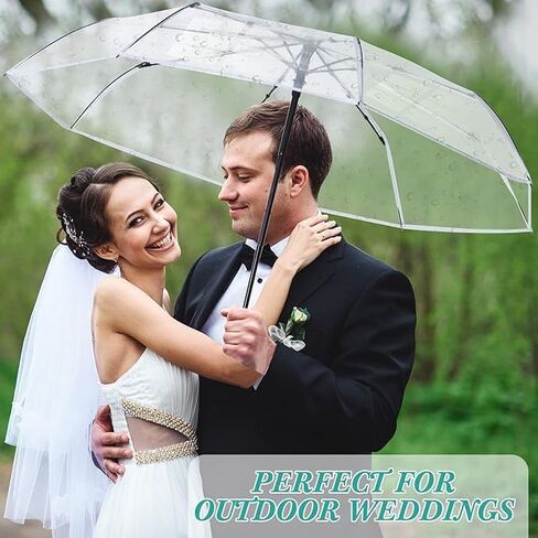 Full Automatic Folding Transparent Umbrella,Lightweight Clear Canopy,Waterproof,Strong Compact Windproof Umbrella for Golf,Backpack and Travel, Weddding in Saudi Arabia