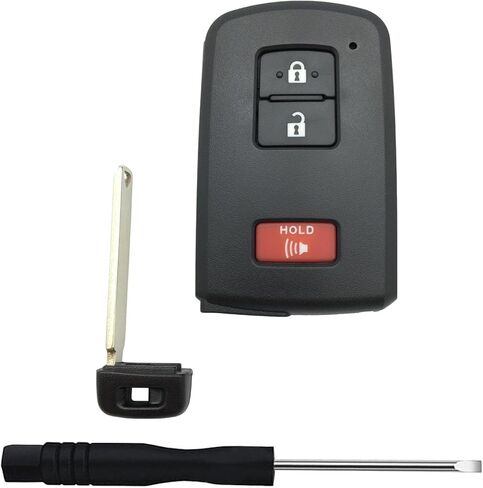 Replacement Keyless Entry Remote Key Fob Shell Cover for Toyota Land Cruiser RAV4 4Runner Prius C V Sequoia Tacoma Tundra Corolla Car Key Fob Csae Black (3 Button) in Kuwait