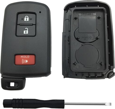 Replacement Keyless Entry Remote Key Fob Shell Cover for Toyota Land Cruiser RAV4 4Runner Prius C V Sequoia Tacoma Tundra Corolla Car Key Fob Csae Black (3 Button) in Kuwait