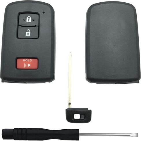 Replacement Keyless Entry Remote Key Fob Shell Cover for Toyota Land Cruiser RAV4 4Runner Prius C V Sequoia Tacoma Tundra Corolla Car Key Fob Csae Black (3 Button) in Kuwait