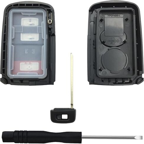 Replacement Keyless Entry Remote Key Fob Shell Cover for Toyota Land Cruiser RAV4 4Runner Prius C V Sequoia Tacoma Tundra Corolla Car Key Fob Csae Black (3 Button) in Kuwait