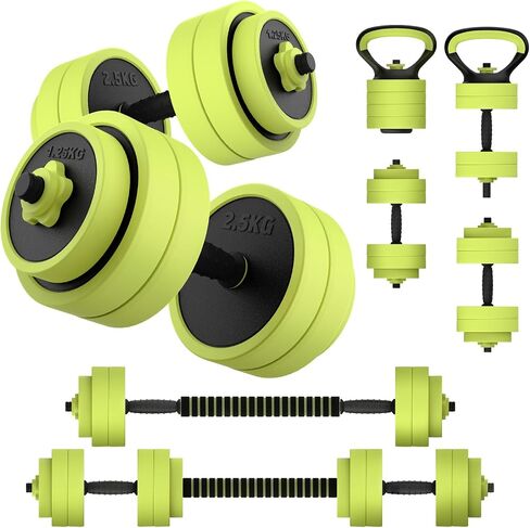 PASYOU Adjustable Dumbbells Sets, 4 in 1 Free Weight Set with Connector, Workout Weights Dumbbells Set Used as Barbell Kettlebell Push up Stand Ab Roller for Workout Gym Home Fitness in Kuwait