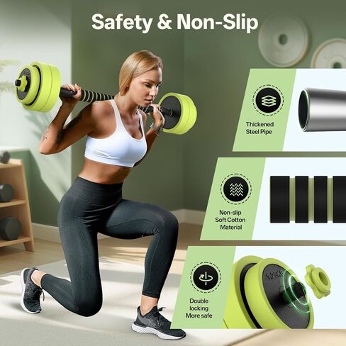 PASYOU Adjustable Dumbbells Sets, 4 in 1 Free Weight Set with Connector, Workout Weights Dumbbells Set Used as Barbell Kettlebell Push up Stand Ab Roller for Workout Gym Home Fitness in Kuwait