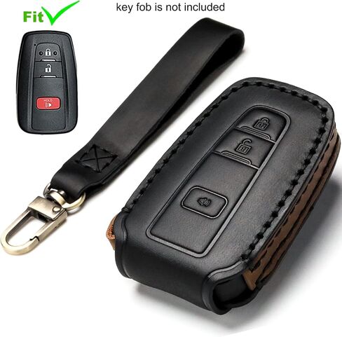 Car Key Fob Cover Case Compatible with Toyota Keyless Remote Control 2022、2021、2020、2019、2018、2017、2016 RAV4 Camry Corolla Avalon Tacoma Highlander 4Runner Tundra Prius Prado etc.（BN-Brown） in Saudi Arabia