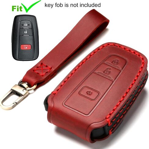 Car Key Fob Cover Case Compatible with Toyota Keyless Remote Control 2022、2021、2020、2019、2018、2017、2016 RAV4 Camry Corolla Avalon Tacoma Highlander 4Runner Tundra Prius Prado etc.（BN-Brown） in Saudi Arabia