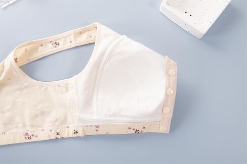 Middle-Aged Elderly Women Everyday Bras - Cotton Soft Cup Wireless Front Close Bras for Mom Grandma (32-42B/C) in Kuwait