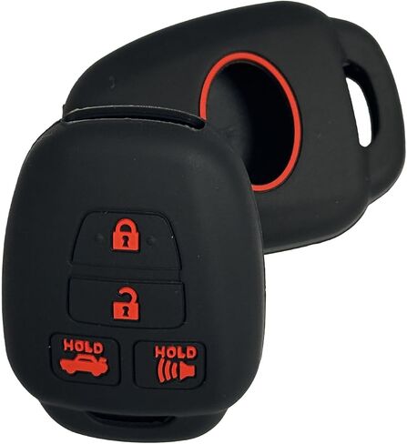 Key Fob Cover RAV4 Camry: 4 Buttons Remote Case Protector Fit for Toyota Corolla Highlander Sequoia Camry 86 Scion FRS RAV4 Camry 2012 2013 2014 2015 2016 2017 2018 2019 HYQ12BEL HYQ12BDM (Black2) in Kuwait