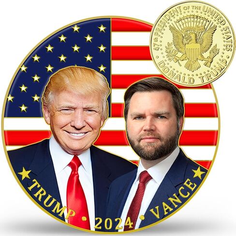 2024 Donald Trump and Elon Musk Challenge Coin, 47th Presidential Commemorative Gold Plated Challenge Coin, a Gift to be Collected and Remembered in Saudi Arabia