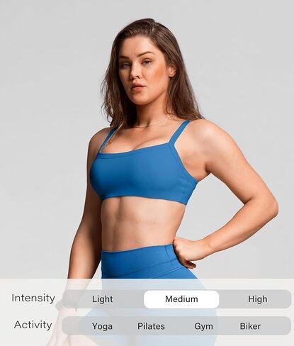 unhewee مربع الرقبة مبطنة صدرية الرياضة للنساء الأوتار القابلة للتعديل لليوغا تجريب المحصول in Kuwait