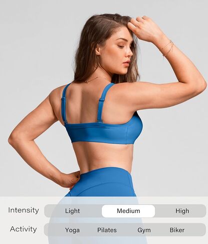 unhewee مربع الرقبة مبطنة صدرية الرياضة للنساء الأوتار القابلة للتعديل لليوغا تجريب المحصول in Kuwait