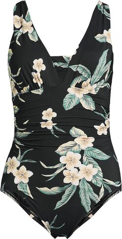 Lands' End Womens Slender Suit Grecian One Piece Swimsuit BlackBerry Regular 16 in Saudi Arabia