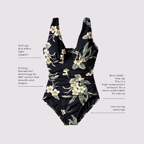 Lands' End Womens Slender Suit Grecian One Piece Swimsuit BlackBerry Regular 16 in Saudi Arabia