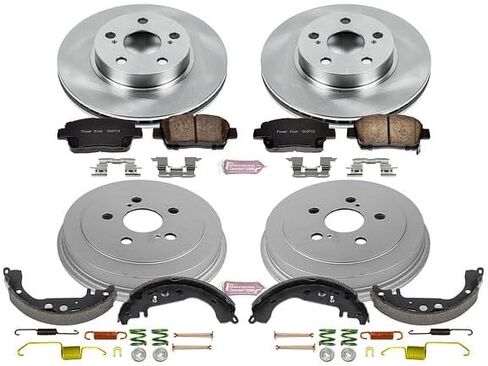Power Stop KOE15202DK AutoSpecialty الأمامية والخلفية البديلة طبول الفرامل OE ووسط الفرامل السيراميك لتويوتا بريوس 2004-2008 [نموذج محدد] in Saudi Arabia