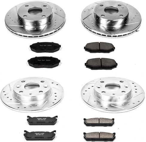 Power Stop K718 Front and Rear Z23 Carbon Fiber Brake Pads with Drilled & Slotted Brake Rotors Kit [Application Specific] For Mazda Miata 1990-1993 [Model Specific] in Saudi Arabia