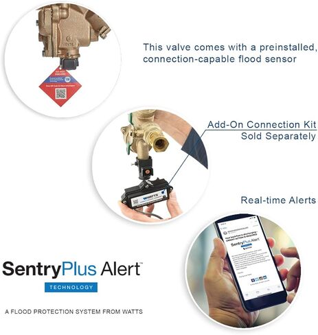 Watts 800M4FR Series 3/4" Bronze Freeze-Resistant Pressure Backflow Preventer Assembly, Quarter Turn Shutoff, Tee Handles, Freeze Sensor with SentryPlus Alert Technology in Saudi Arabia