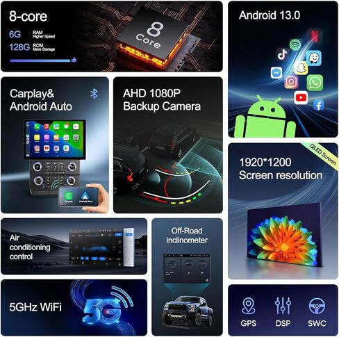 Radio Car Radio for Ford F150 2015-2021 ، F250/F350/F450 Car Stereo Update ، 10.33 "Qualcomm 8 Core مع Carplay Android Auto ، جيروسكوب على الطرق الوعرة ، DTS ، DSP ، 4G LTE ، 5G WIFI SWC in Kuwait