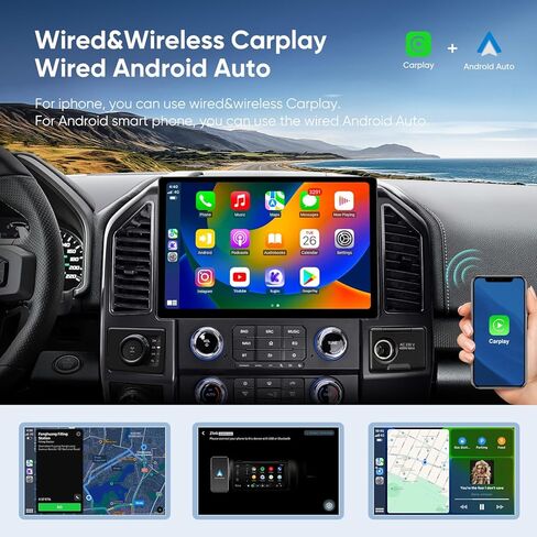 Radio Car Radio for Ford F150 2015-2021 ، F250/F350/F450 Car Stereo Update ، 10.33 "Qualcomm 8 Core مع Carplay Android Auto ، جيروسكوب على الطرق الوعرة ، DTS ، DSP ، 4G LTE ، 5G WIFI SWC in Kuwait
