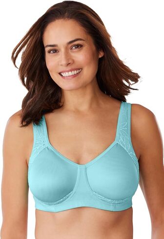 Comfort Choice Women's Plus Size Lace Out Wire Bra in Kuwait
