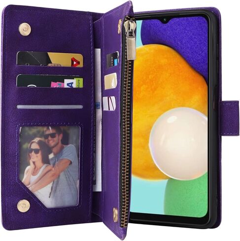 حالة Lbyzcase لـ Galaxy A14 5G (2023) مع فتحات البطاقة ، فليب فوليو متين كيكستاند إغلاق مغناطيسي من جلود محفظة محفظة معصم من الرجال سامسونج جالاكسي A14 5G (أسود) in Kuwait