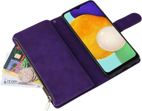 حالة Lbyzcase لـ Galaxy A14 5G (2023) مع فتحات البطاقة ، فليب فوليو متين كيكستاند إغلاق مغناطيسي من جلود محفظة محفظة معصم من الرجال سامسونج جالاكسي A14 5G (أسود) in Kuwait