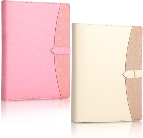 مجلد Eersida 2 PCS Padfolio Portfolio 3 Ring Binder Business Portfolio Padfolio الجلود مع مقابلة مقابلة/مؤتمر مقابلة مؤتمر للنساء/الرجال (Black ، Brown) in Kuwait