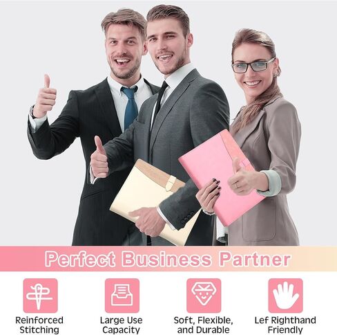 مجلد Eersida 2 PCS Padfolio Portfolio 3 Ring Binder Business Portfolio Padfolio الجلود مع مقابلة مقابلة/مؤتمر مقابلة مؤتمر للنساء/الرجال (Black ، Brown) in Kuwait