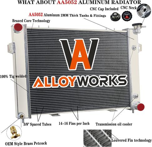 ALLOYWORKS 3 Row All Aluminum Radiator + Shroud Fan + Relay For 1993-1997 Jep Grand Cherokee/Grand Wagoneer 5.2L V8 Engine in Saudi Arabia