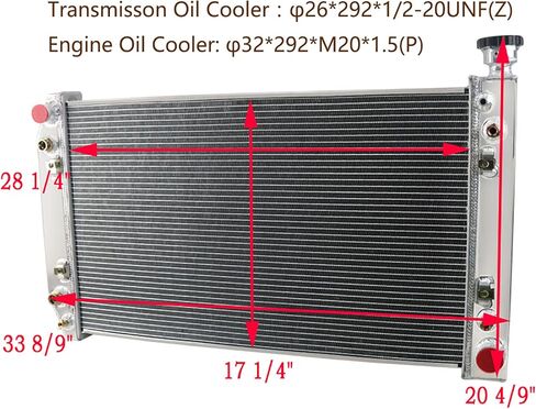 Aluminum Radiator for 1988-1999 Chevy GMC C/K/V/R 1500 2500 3500 Suburban Blazer 5.0L 5.7L V8 4.3L V6 3 Row Core Crossflow Radiators Silverado Cheyenne Sierra WT in Saudi Arabia