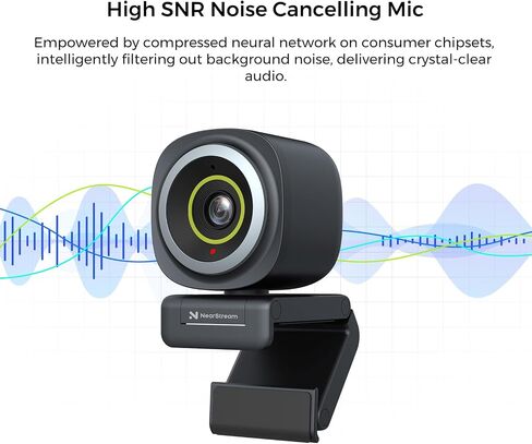 4K Webcam for Streaming - Noise Canceling Mic, 45°-95°Adjustable FOV, Auto Focus, AI Framing, Software Control, Plug&Play, Works with Zoom/Teams/Skype/Google Meet in Kuwait