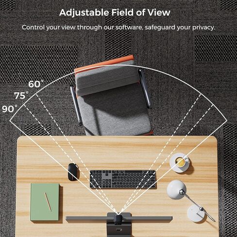 4K Webcam for Streaming - Noise Canceling Mic, 45°-95°Adjustable FOV, Auto Focus, AI Framing, Software Control, Plug&Play, Works with Zoom/Teams/Skype/Google Meet in Kuwait