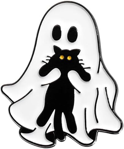 Halloween Ghost Black Cat Laple Brooch Pin for Women Girls Cartoon Boo Kitten Animal Pet Enamel Button Pins Cute Jeans Hat Jacket Backpack Badges Jewelry Gifts Holiday Festival in Saudi Arabia
