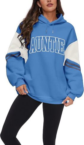 نساء العمة Pullover Hoodie Auntie Letter Print Long Sweeve Sweetshirt Mothers Day Homports for Auntie in Kuwait