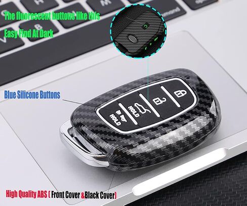 ABS ABS Carbon Pattern Pattern Pattern Cover مع أزرار السيليكون تناسب 2015 Hyundai Sonata Tucson Elantra Santa Fe in Kuwait
