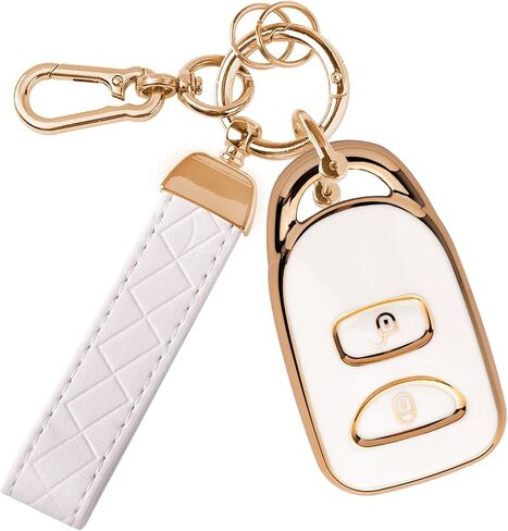 Key Fob Cover Fit for Hyundai Elantra Sonata, Car Key Case Protector Fits Kia Forte Optima Spectra (4 Buttons Black) in Saudi Arabia