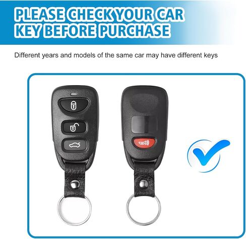 Key Fob Cover Fit for Hyundai Elantra Sonata, Car Key Case Protector Fits Kia Forte Optima Spectra (4 Buttons Black) in Saudi Arabia