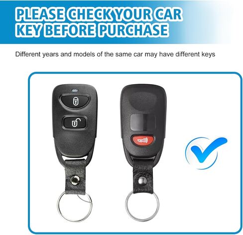 Key Fob Cover Fit for Hyundai Elantra Sonata, Car Key Case Protector Fits Kia Forte Optima Spectra (4 Buttons Black) in Saudi Arabia