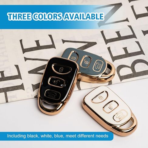 Key Fob Cover Fit for Hyundai Elantra Sonata, Car Key Case Protector Fits Kia Forte Optima Spectra (4 Buttons Black) in Saudi Arabia