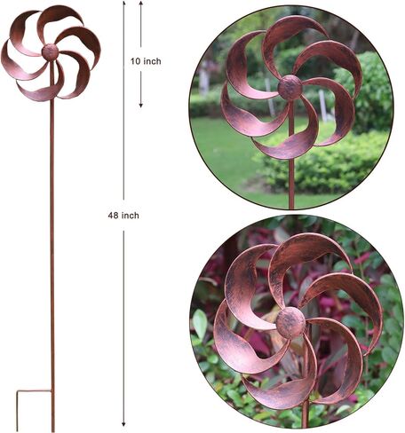 360 Degrees Metal Swivel Classical Wind Spinner Willow Leaves for Patio Lawn Outdoor Yard Lawn Garden in Kuwait