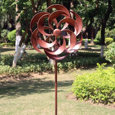 360 Degrees Metal Swivel Classical Wind Spinner Willow Leaves for Patio Lawn Outdoor Yard Lawn Garden in Kuwait