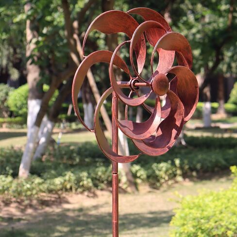360 Degrees Metal Swivel Classical Wind Spinner Willow Leaves for Patio Lawn Outdoor Yard Lawn Garden in Kuwait