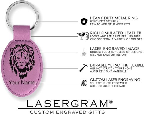 سلسلة مفاتيح Lasergram Oval ، علامة السلام ، نقش شخصي in Kuwait
