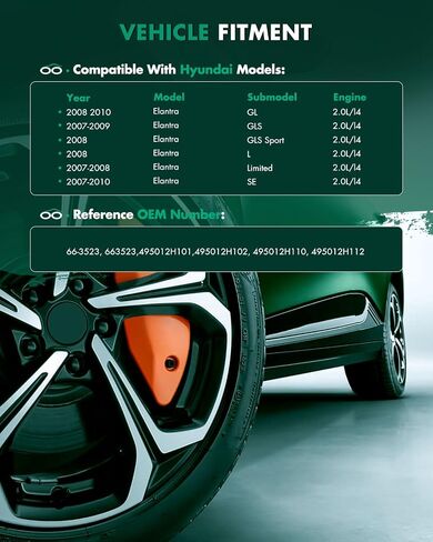 تجميع محور محور السائق الأيسر الأمامي من أجل Hyundai Elantra 2.0L 66-3523،495012H101 in Kuwait